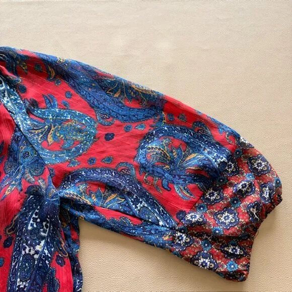 Figueroa & Flower Semi Sheer Womens XL Boho Tunic Blouse Buttons V Neck Camisole - Picture 4 of 11